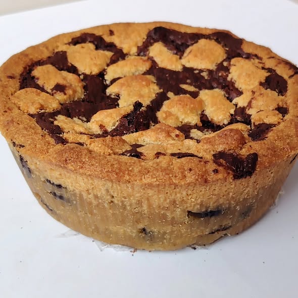 Singapore halal Chocolate browmie cookie pie on a white plate