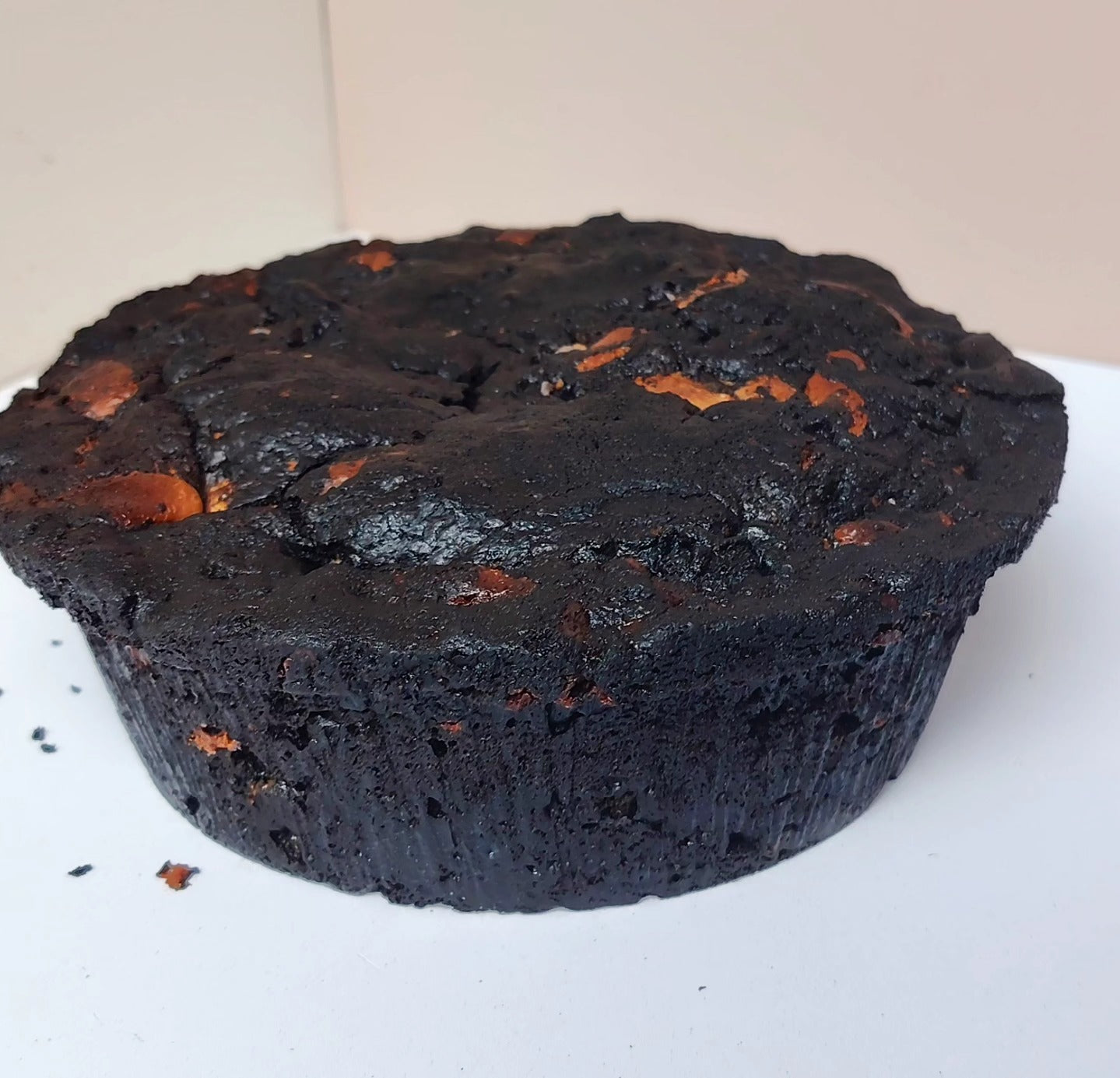 Singapore halal Black oreo blackout cookie pie on a white surface with a plain background