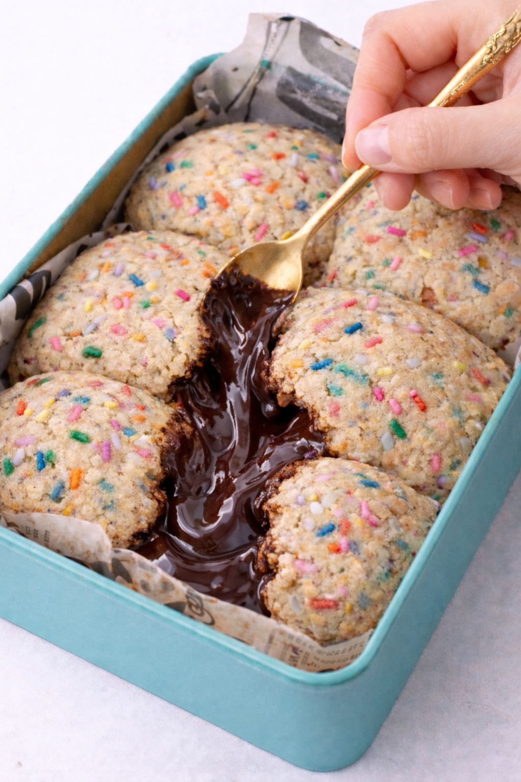 Confetti Birthday Cookie Tin (Molten Filled) 🍰✨