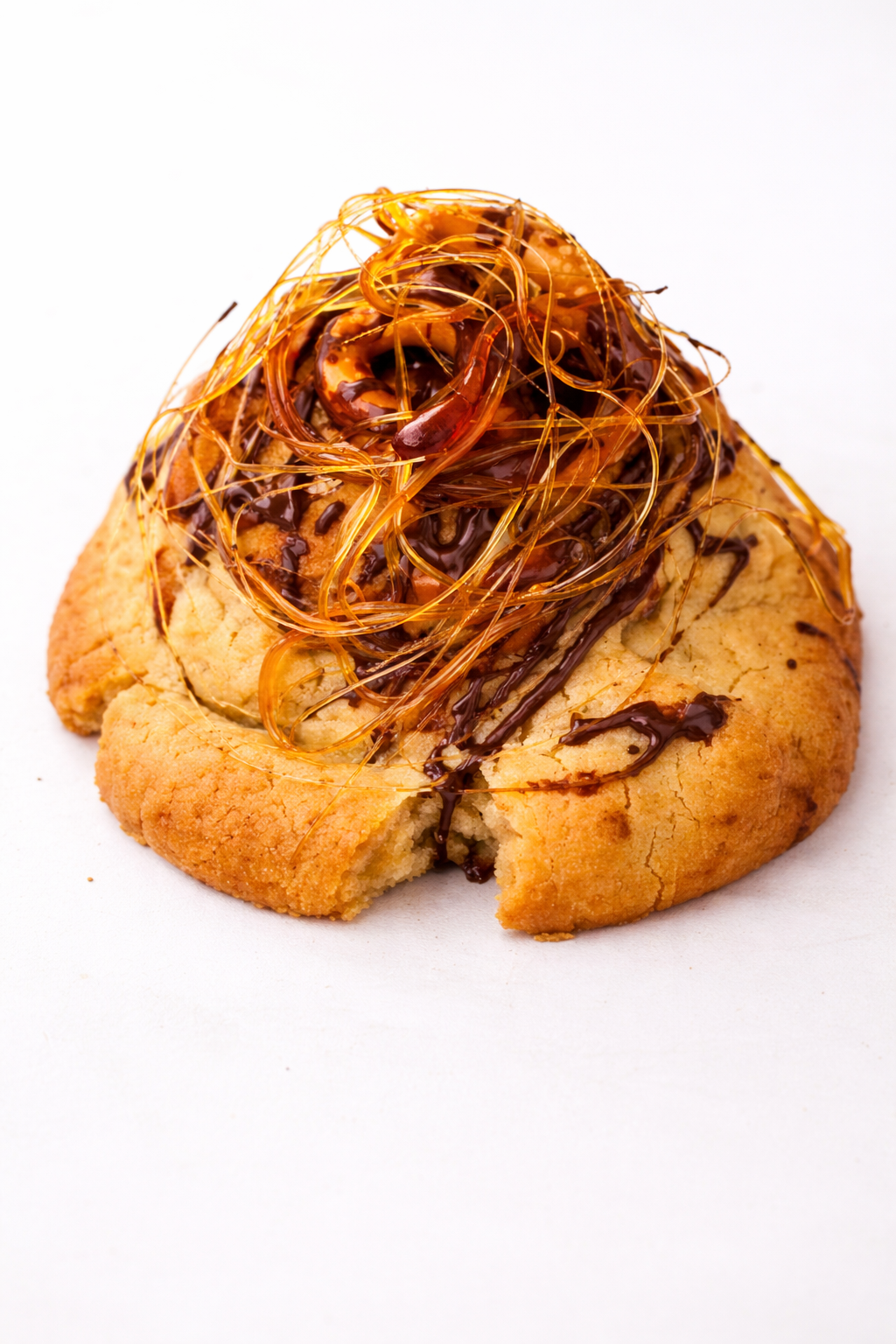 nyc stuffed cookie  with caramel and chocolate filling 