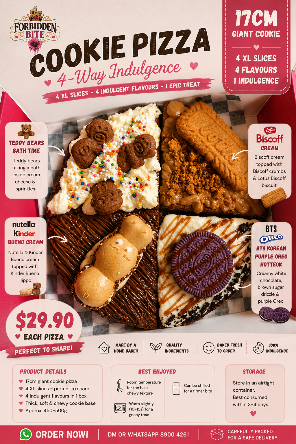 Forbidden Bite 4-Way Cookie Pizza – 17cm