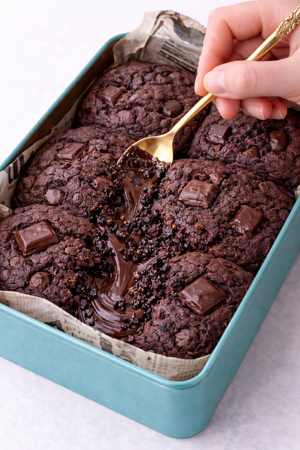 Blackout Cookie Tin (Molten Filled) – Double Chocolate Fudge 🖤🍫
