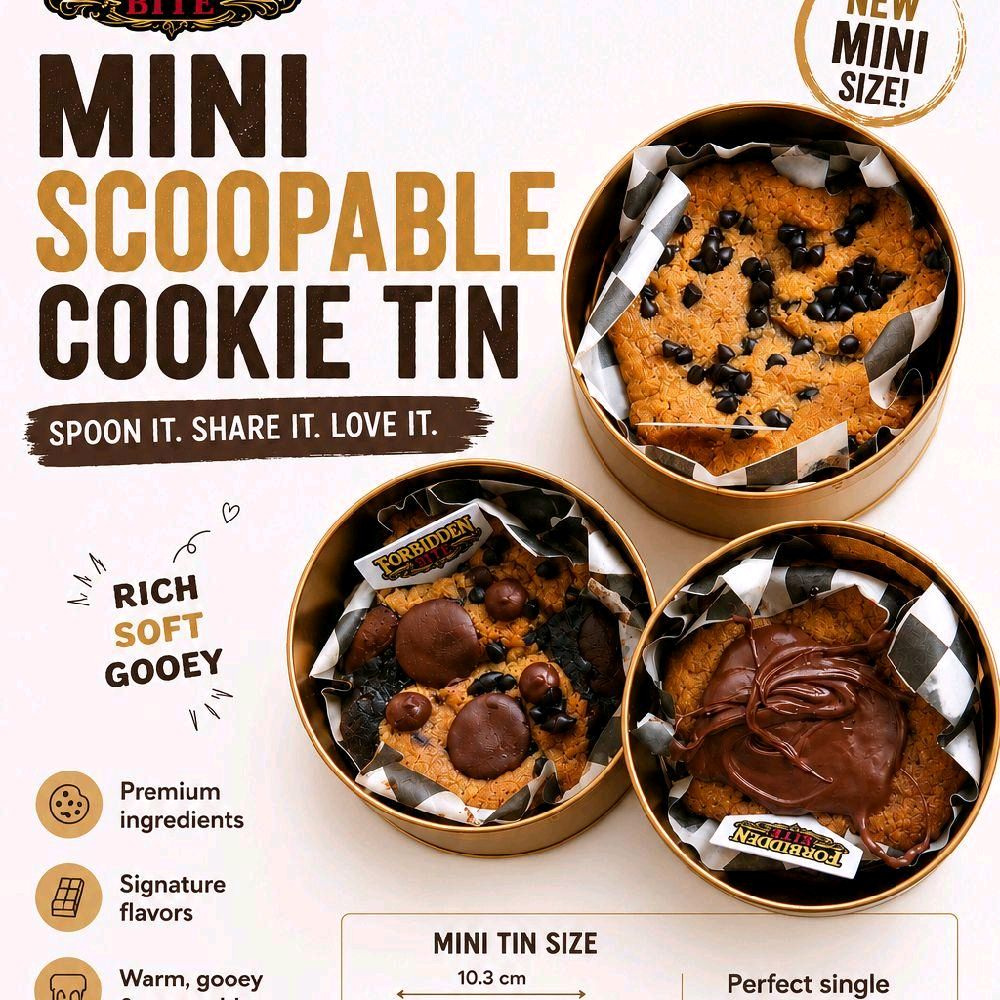 10cm mini scoopable cookie tin by Forbidden Bite Singapore