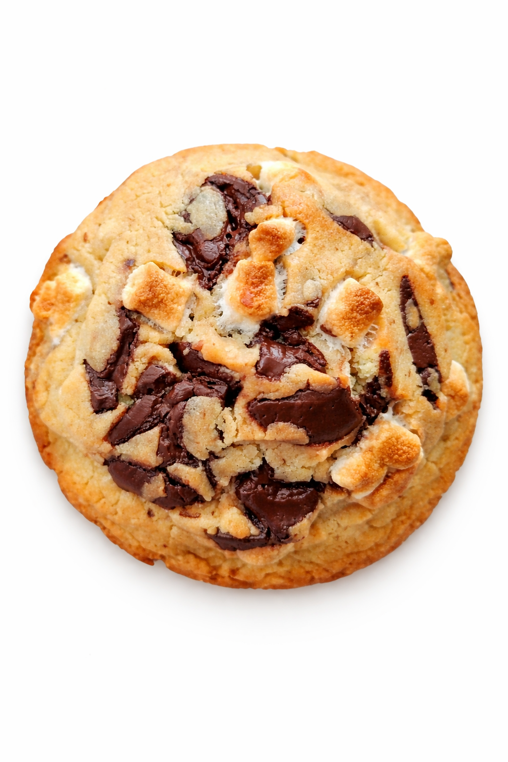 S’mores Choc Chunk Cookie
This cookie started with a very dangerous thought:What if campfire s’mores… but without the camping?