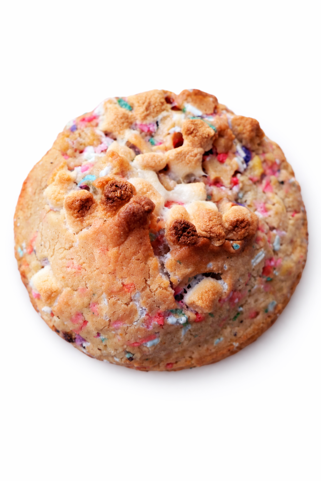 Our Funfetti S’mores Cookie is a thick NYC Levain-style cookie baked with a soft buttery centre, colourful funfetti sprinkles, and topped with golden toasted mini marshmallows for the perfect melty, chewy bite.
