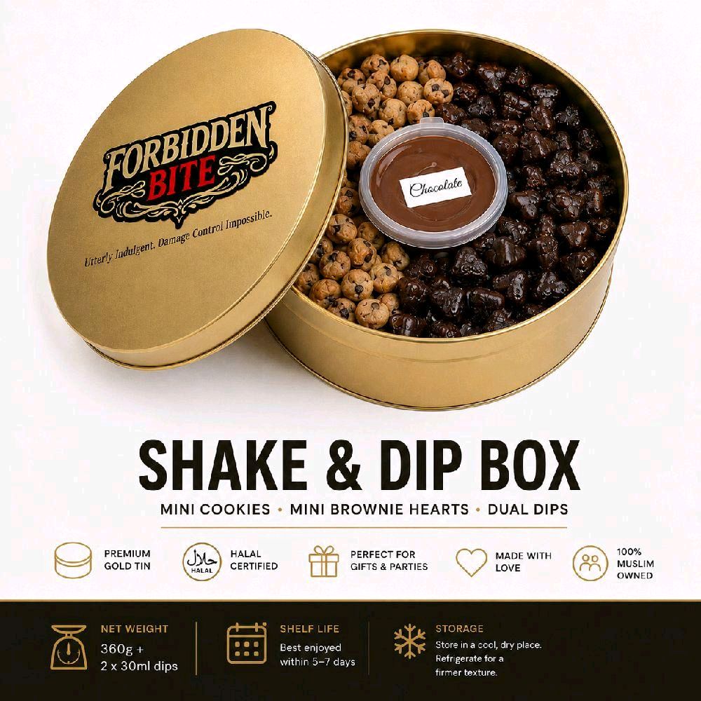 Shake & Dip Cookie & Brownie Box – 17cm Tin