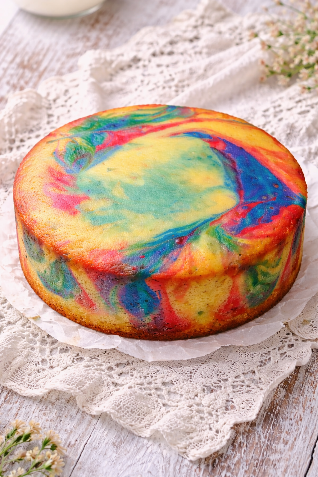 Aurora Swirl Marble Cake (8-Inch Round)