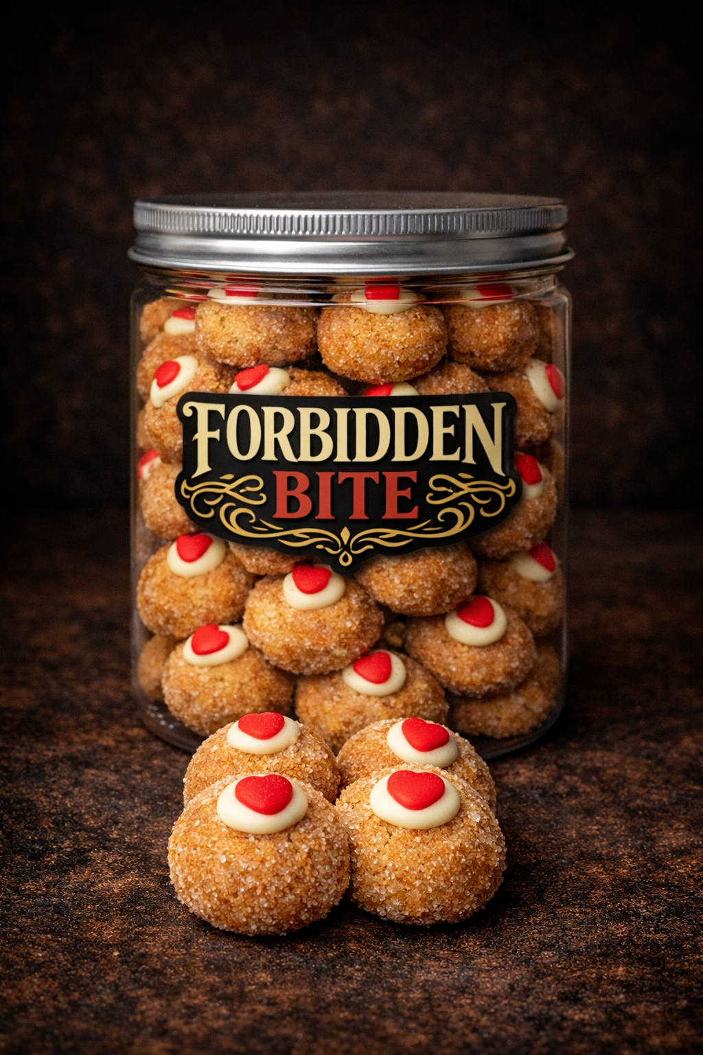 Gingerbread Crinkle Cookie Jar — a bite-sized festive favourite made for Hari Raya gifting, open houses, and indulgent snacking.
Each jar contains 35 soft-chewy gingerbread cookies, rolled in fine sugar for a delicate crisp exterior and finished with a thin white chocolate accent and a tiny red heart.