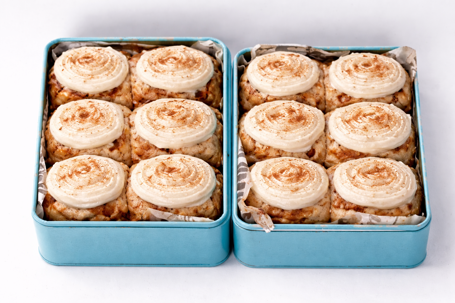 Stuffed Cinnamon Roll Cookie Tin (Cream Cheese + Molten Caramel Core)