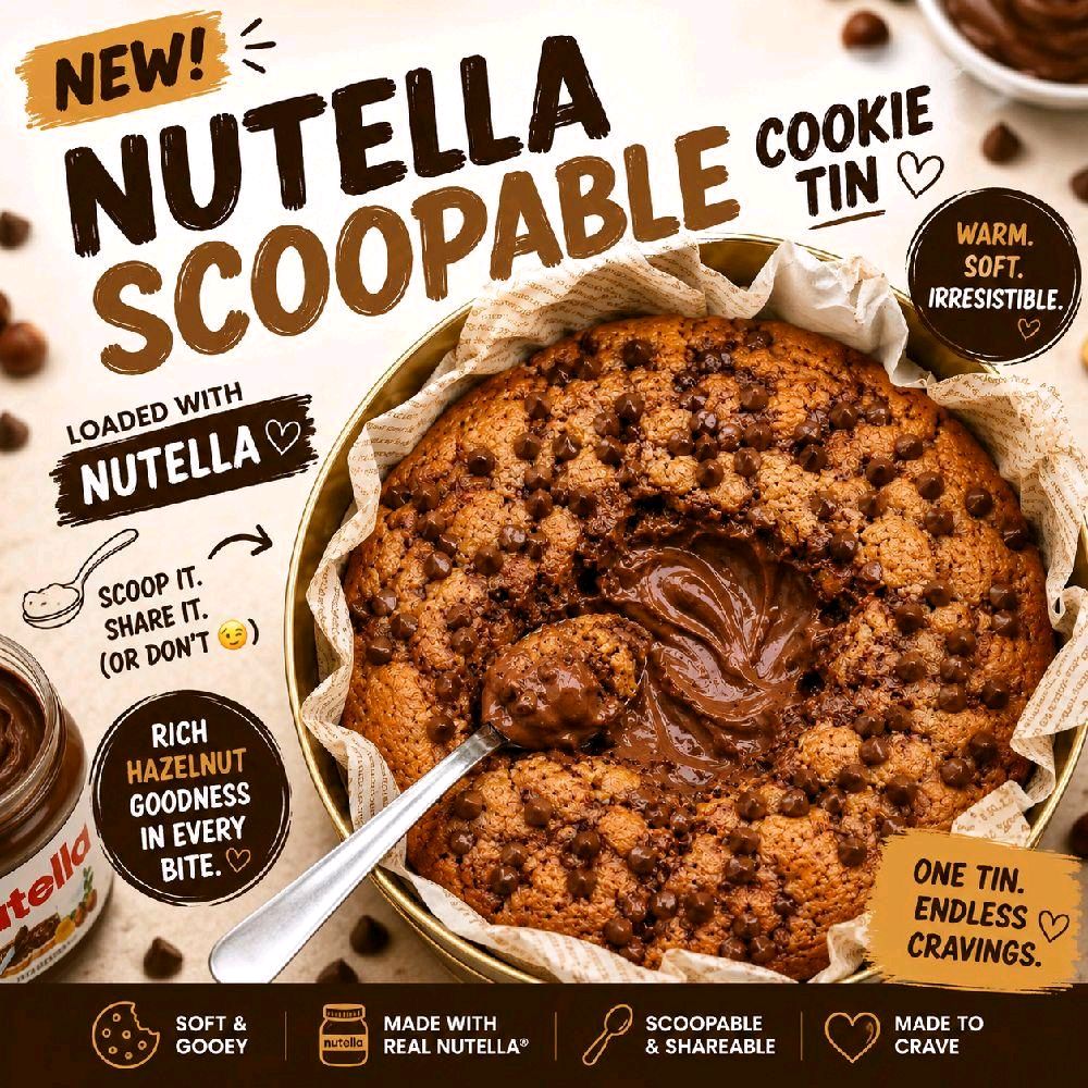 Nutella scoopable cookie tin with gooey hazelnut chocolate centre by Forbidden Bite Singapore