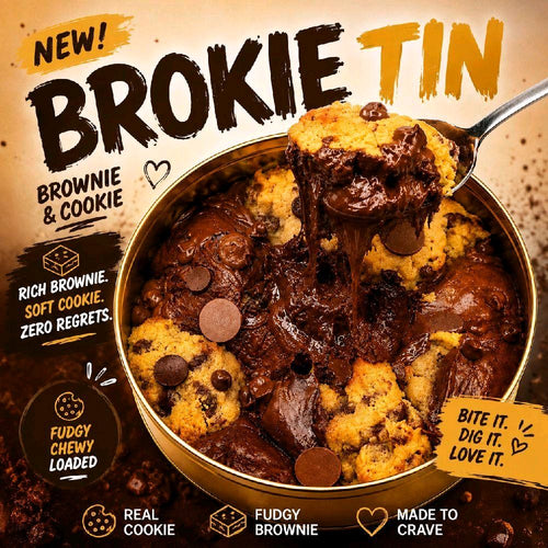 Brokie scoopable brownie cookie tin by Forbidden Bite Singapore