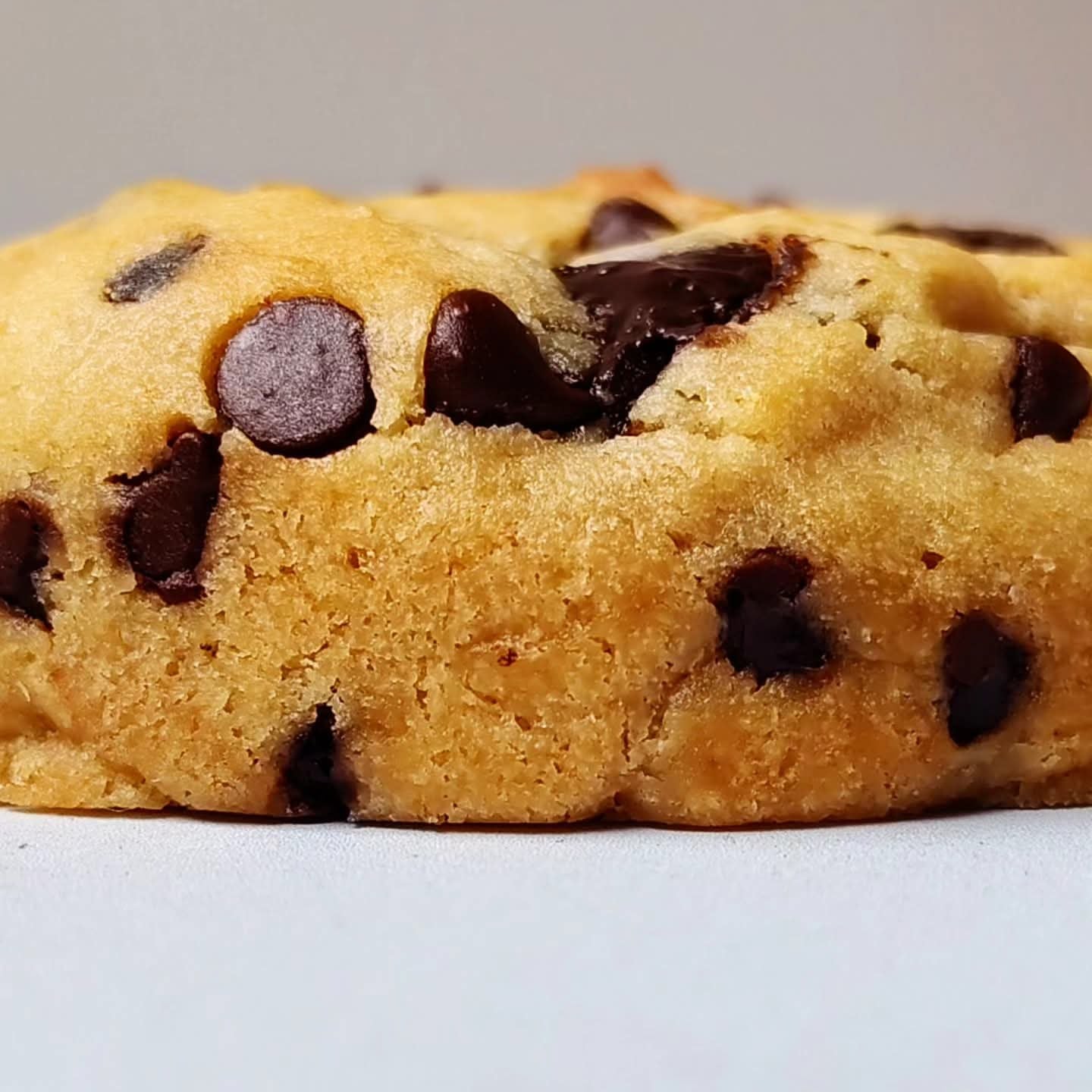 Singapore halal Close-up of a chocolate chip cookie on a light background