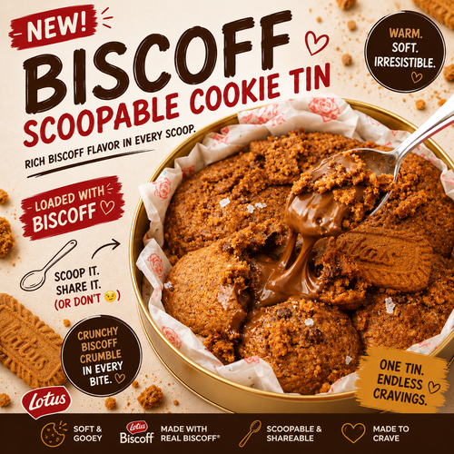 Biscoff scoopable cookie tin with gooey centre by Forbidden Bite Singapore