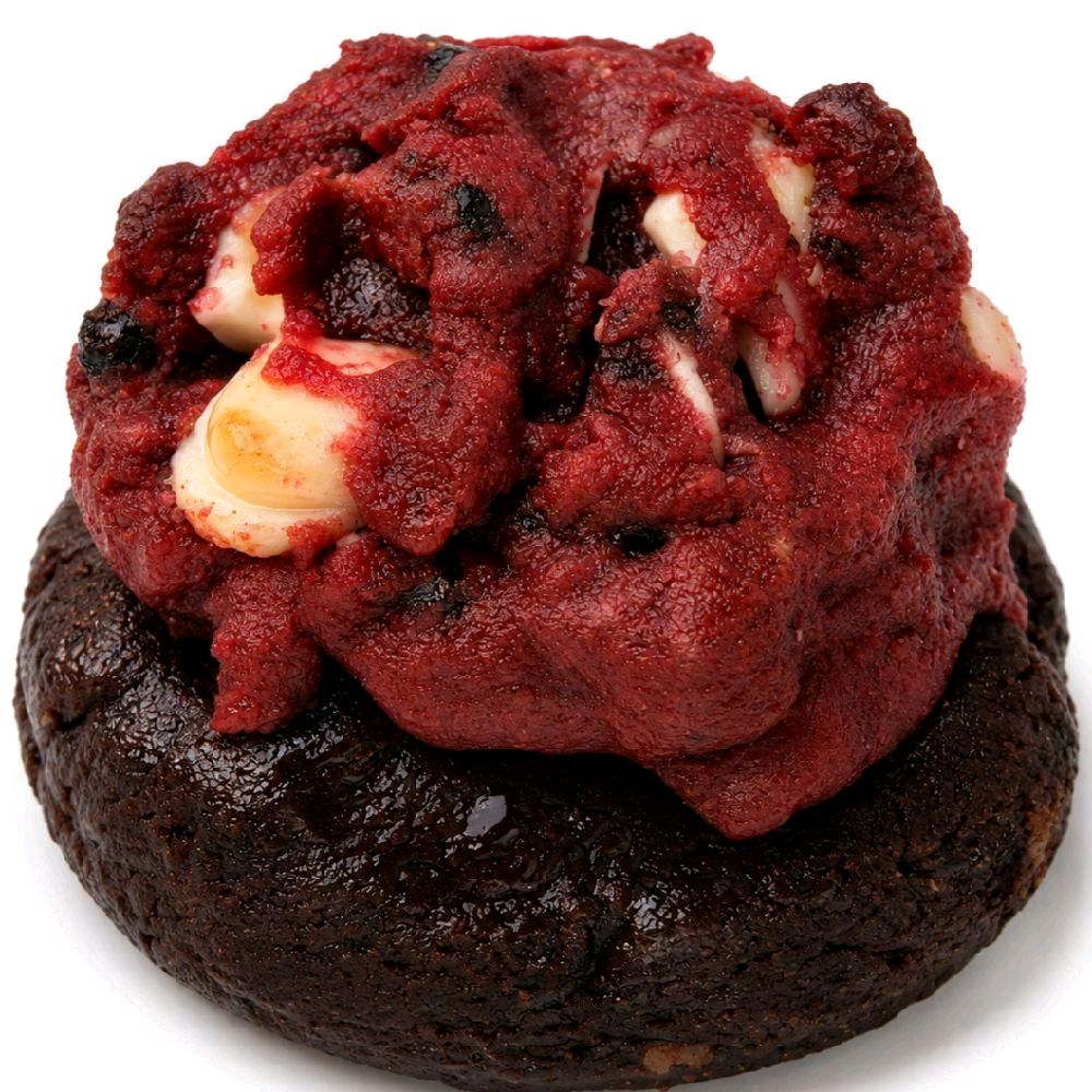150g red velvet blackout jumbo dome cookie by Forbidden Bite Singapore