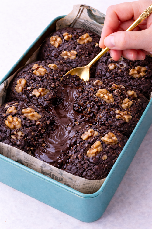 Dubai cookie tin double choclate walnut chocolate fudge filled