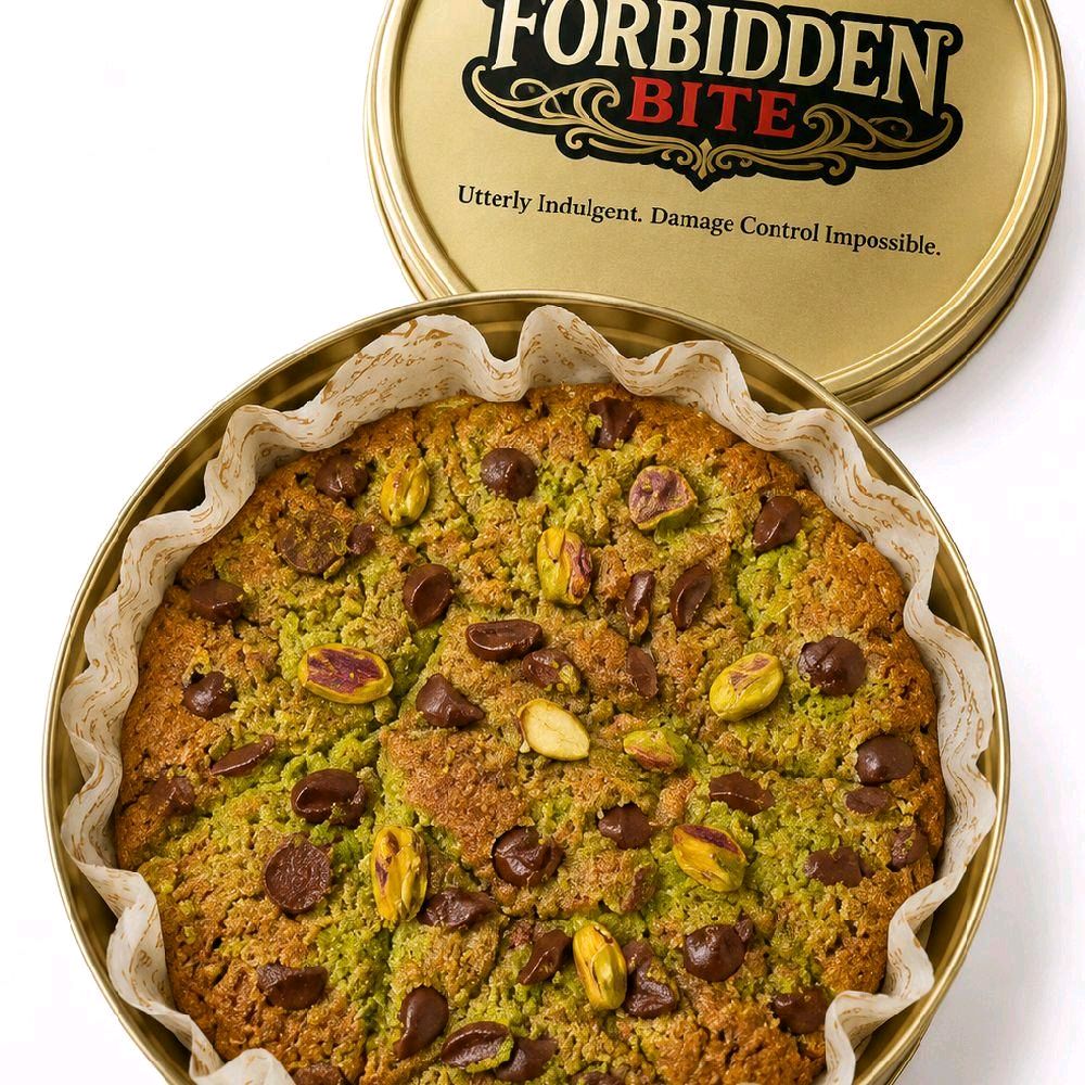 Dubai Chocolate Pistachio Kunafa Scoopable Cookie Tin – 17cm