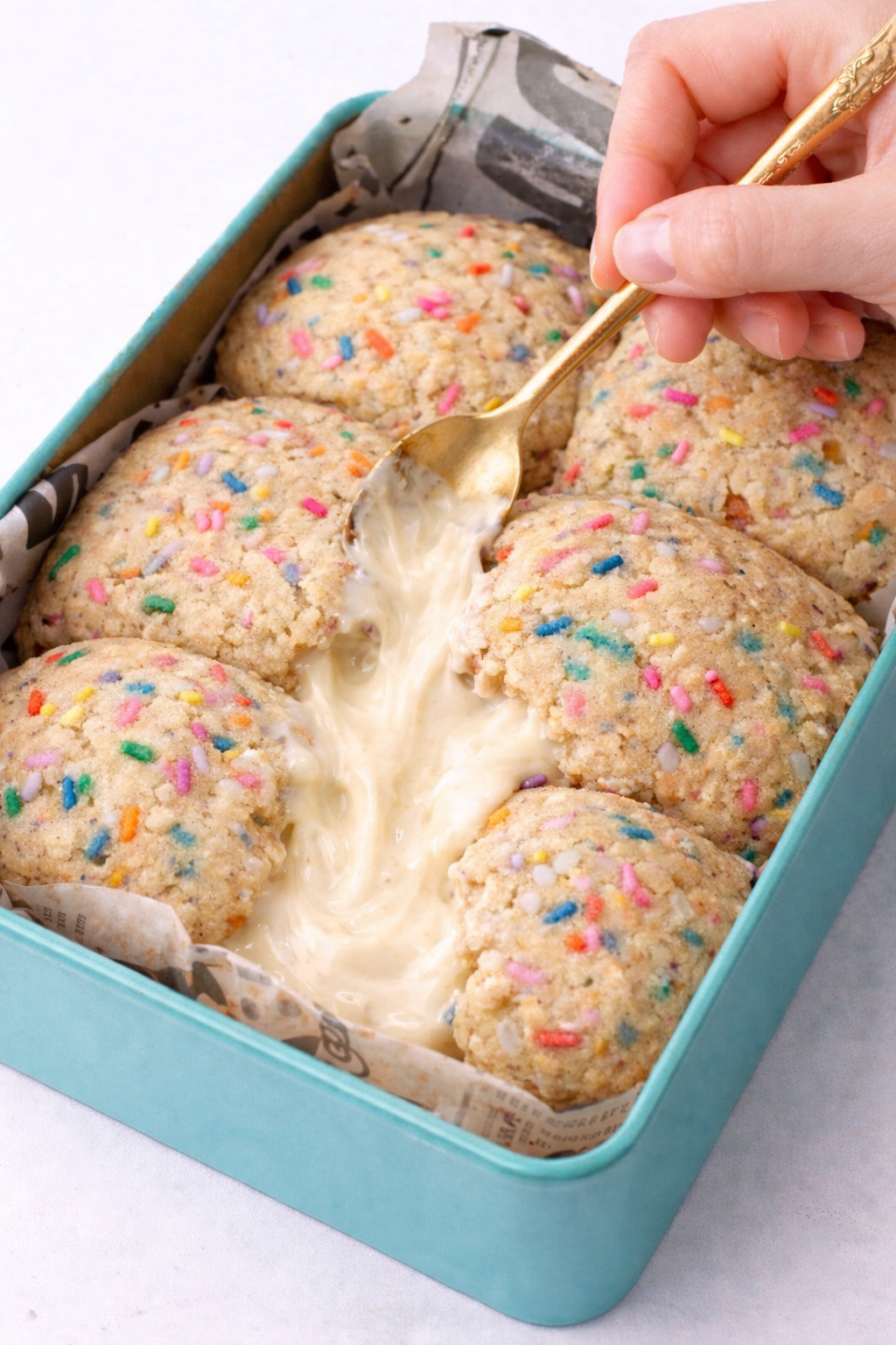Confetti Birthday Cookie Tin (Molten Filled) 🍰✨