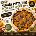Dubai chocolate pistachio kunafa scoopable cookie tin by Forbidden Bite Singapore