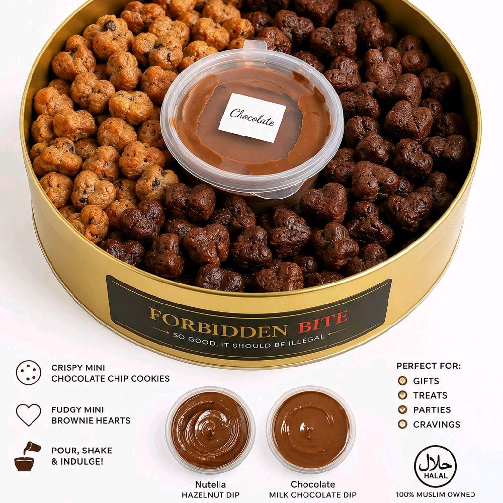 Shake & Dip Cookie & Brownie Box – 17cm Tin